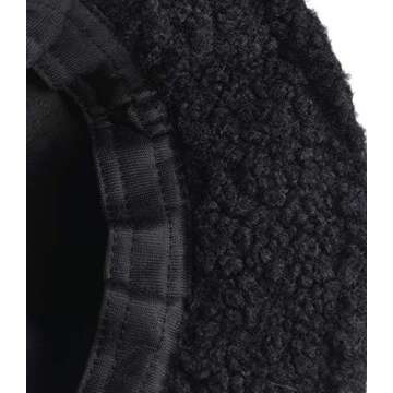 ChezAbbey Faux Fur Bucket Hat, Fuzzy Furry Winter Warm Fisherman Cap, Fluffy Teddy Sherpa Clothe Hats for Women Men Girls Black