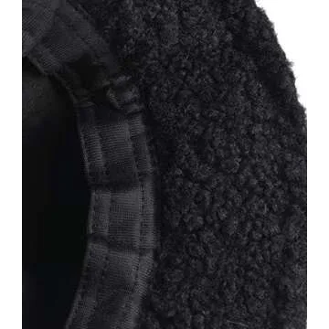 ChezAbbey Faux Fur Bucket Hat, Fuzzy Furry Winter Warm Fisherman Cap, Fluffy Teddy Sherpa Clothe Hats for Women Men Girls Black