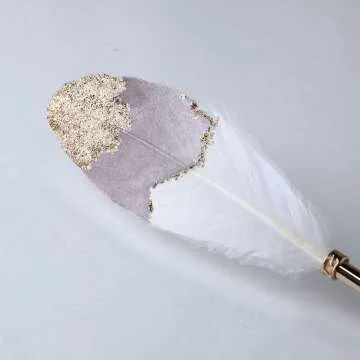 Feather Quill Pen & Stand Holder Set for Office