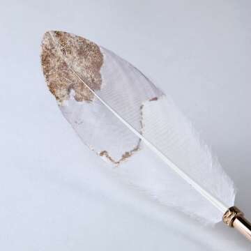 Feather Quill Pen & Stand Holder Set for Office
