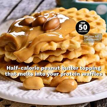 Wonderspread Half-Calorie Gourmet Peanut Butter, Only 100 Calories per 2 tablespoons, 1g Net Carbs, No Palm Oil, 12 Oz