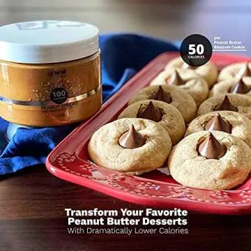Wonderspread Half-Calorie Gourmet Peanut Butter, Only 100 Calories per 2 tablespoons, 1g Net Carbs, No Palm Oil, 12 Oz