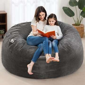 HABUTWAY Bean Bag Chair - Ultra Soft, Convertible from Chair to Mattress, Huge for Families