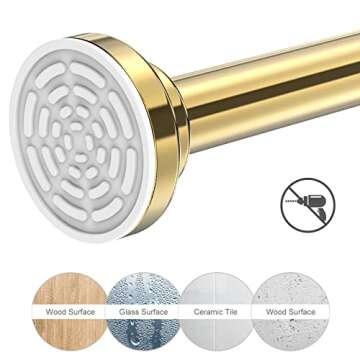 Ausemku Shower Curtain Rod Tension - 26-39 Inch Rust-Free Non-Slip Spring Curtain Rod