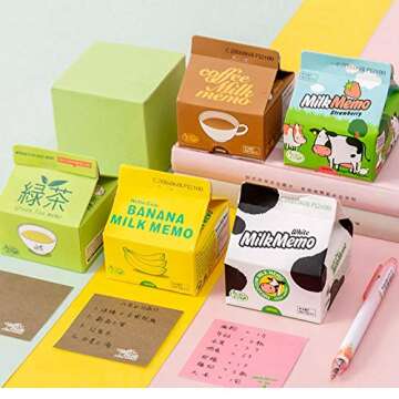 TUKE Creative Kawaii Korean Milk Box N times Memo Note Pad Message Paper Marker Tab Notepads School Office Stationery
