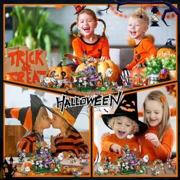 Halloween Building Set for Kids -Halloween Toys Ghost Pumpkin Building Kit for Kids Party Favors for Goodie Bags Stuffers for Boys & Girls 6 up