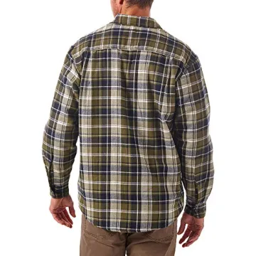 Wrangler Authentics Men's Long Sleeve Sherpa Lined Shirt Jacket, Olive Sky, Large