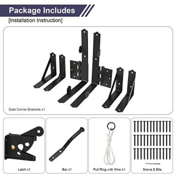 GoldOrcle Corner Brace Bracket Anti Sag Gate Frame Hardware Kit for Wooden Fence with Latch