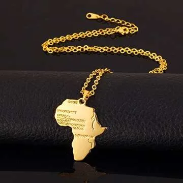 Africa Pendant Necklace - 18K Gold Plated Unisex Jewelry