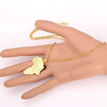 Africa Pendant Necklace - 18K Gold Plated Unisex Jewelry
