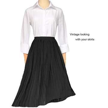 Gemolly Women's Basic Button Down Shirts Long Sleeve Plus Size Simple Cotton Stretch Formal Casual Shirt Blouse White S