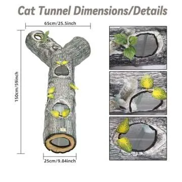 GRETMIX Cat Tunnel - Large 3 Way Design for Fun Indoor Play for Cats, Kittens & Small Pets