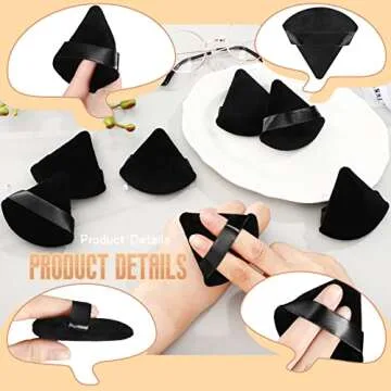 48 Pcs Velour Triangle Powder Puffs for Makeup Artistry