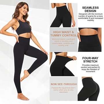 2 Pack Fleece Lined Leggings Women-High Waisted Winter Tummy Control Thermal Warm Yoga Pants for Hiking Workout(Small-Medium, A-2 Pack-Black,Black)