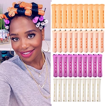 40pcs Perm Rod Set - 4 Sizes Cold Wave Rollers for Long, Medium & Short Hair Curls - Hair Curling To...