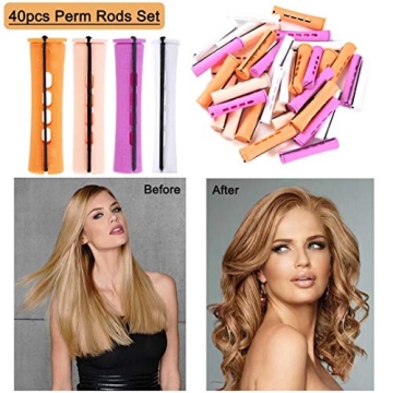 40pcs Hair Perm Rod Set for Natural Curls Effectively