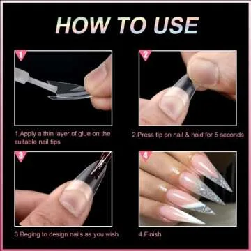 Short Stiletto Nail Tips Clear Nail Tips Half Cover MEKK 600PCS Acrylic False Nail Tips Fake Nail Tips for Nail Salons and DIY Nail Art at Home,10Sizes