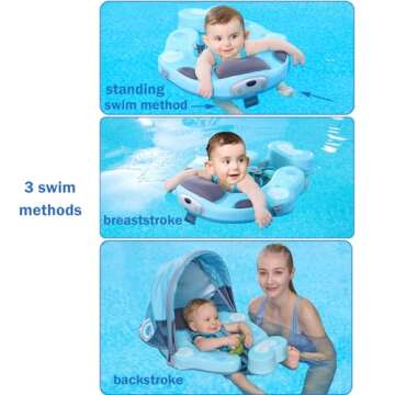 Mambobaby Float with Sun Canopy - Safe Baby Pool Float