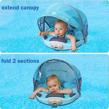 Mambobaby Float with Sun Canopy - Safe Baby Pool Float