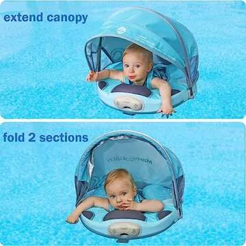 Mambobaby Float with Sun Canopy - Safe Baby Pool Float