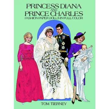 Princess Diana and Prince Charles Fashion Paper Dolls in Full Color