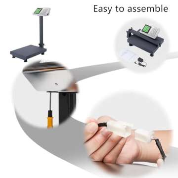 TUFFIOM 220lb Weight Electronic Platform Scale,Digital Floor Heavy Duty Folding Scales,Stainless Steel High-Definition LCD Display, Perfect for Postal Luggage Shipping Mailing Package Price Computing