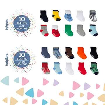 Little Me Baby Boys' Assorted Multi Socks – 0-12/12-24 Month 20-Pack