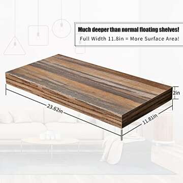 WELLAND Deep Wall Floating Shelves - Stylish Storage Solutions