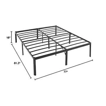 Amazon Basics Sturdy Heavy-Duty Non-Slip Platform Bed Frame King Size Storage, Steel Slat Support, N...