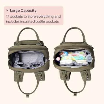 BabbleRoo Diaper Bag Backpack - Baby Essentials Travel Tote - Multi Function Waterproof Diaper Bag, ...