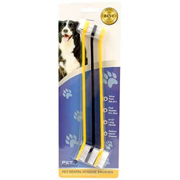 Pet Republique Dog Toothbrush Set of 6 – Dual Headed Dental Hygiene Brushes for Small to Large Dog...