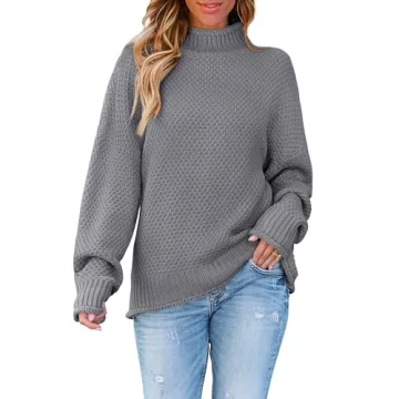 ZESICA Women's Cozy Turtleneck Sweater - Vibrant Colors & Cute Style