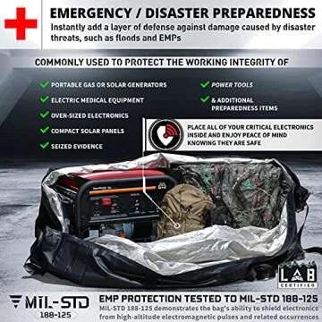 Mission Darkness Dry Shield Rapture Faraday Bag 1,060L Capacity // Durable Waterproof Cover Shields Generators & Extra-Large Electronics from RF Signals EMP CME Solar Flares