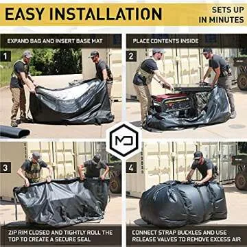 Mission Darkness Dry Shield Rapture Faraday Bag 1,060L Capacity // Durable Waterproof Cover Shields Generators & Extra-Large Electronics from RF Signals EMP CME Solar Flares