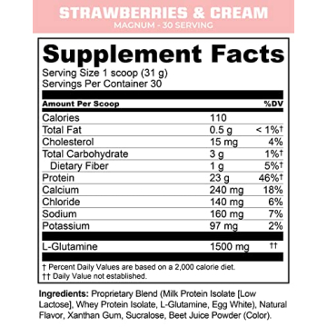 MTN OPS Magnum Strawberry Protein Powder - Zero Sugar, 23g Protein