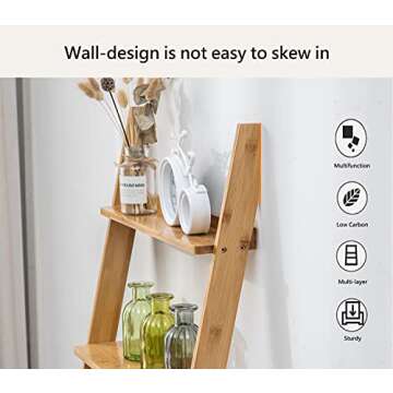SOBIBO 5-Tier Bamboo Ladder Shelf for Stylish Storage