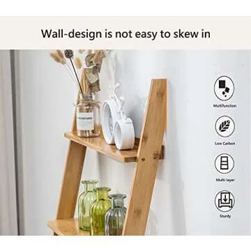 SOBIBO 5-Tier Bamboo Ladder Shelf for Stylish Storage