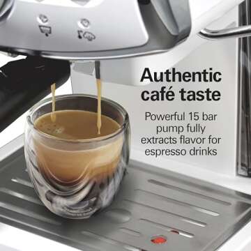Hamilton Beach Retro Espresso Machine with Milk Frother