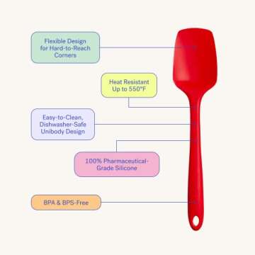 GIR: Get It Right Premium Seamless Spoonula - Non-Stick Heat Resistant Silicone Scraper Spatula - Perfect for Mixing, Serving, Scraping, Stirring, and More - Mini - 8 IN, Mint