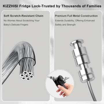 KIZZHISI Fridge Lock – Easy Install Child Safety Locks