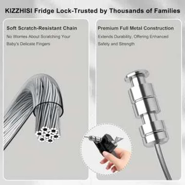KIZZHISI Fridge Lock – Easy Install Child Safety Locks