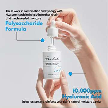 Blanc Doux Oligo Hyaluronic Acid Serum - Deeply Intense Hydrating Daily Oil-Free Essence Ampoule VEGAN Face Moisturizer Dry Sensitive Acne-Prone Skin Anti-Wrinkle Age-Defying