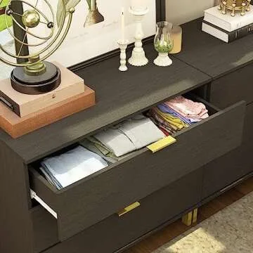 DiDuGo Black Gold Nightstands Set - Stylish and Oversized