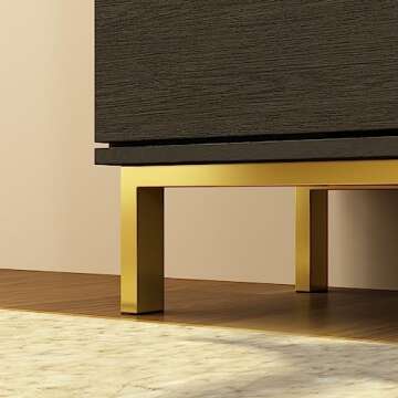 DiDuGo Black Gold Nightstands Set - Stylish and Oversized