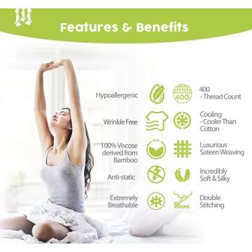 BAMPURE Luxury Bamboo King Sheet Set - Cooling & Comfortable