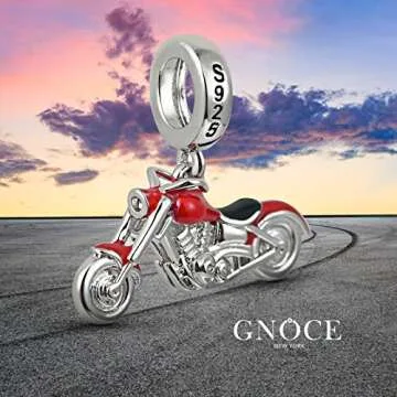 GNOCE Motorcycle Pendant Charm - Sterling Silver Jewelry