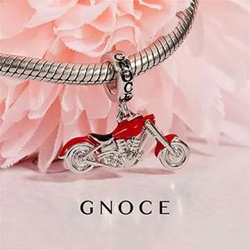 GNOCE Motorcycle Pendant Charm - Sterling Silver Jewelry