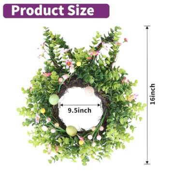 Seasons Easter Bunny Wreath 16" with Floral Details