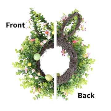 Seasons Easter Bunny Wreath 16" with Floral Details