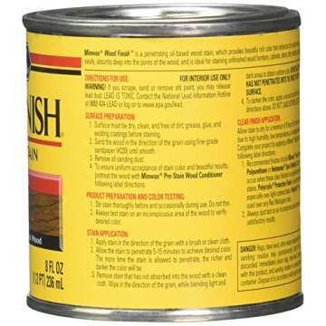 Minwax 22716 - 8 fl oz (1/2 pint) Wood Finish Interior Wood Stain, Dark Walnut 2716